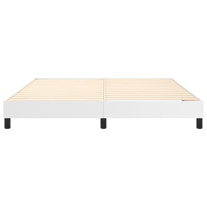 Cadru de pat cu arcuri, alb, 160x200 cm, piele ecologică WALTI