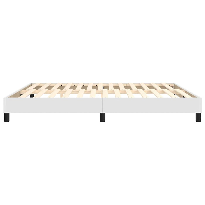 Cadru de pat cu arcuri, alb, 160x200 cm, piele ecologică WALTI