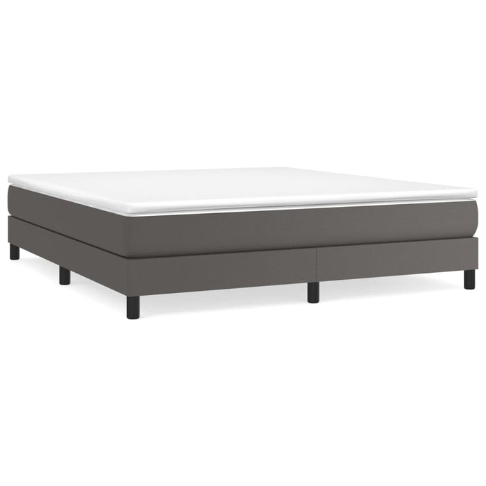 Cadru de pat cu arcuri, gri, 160x200 cm, piele ecologică WALTI