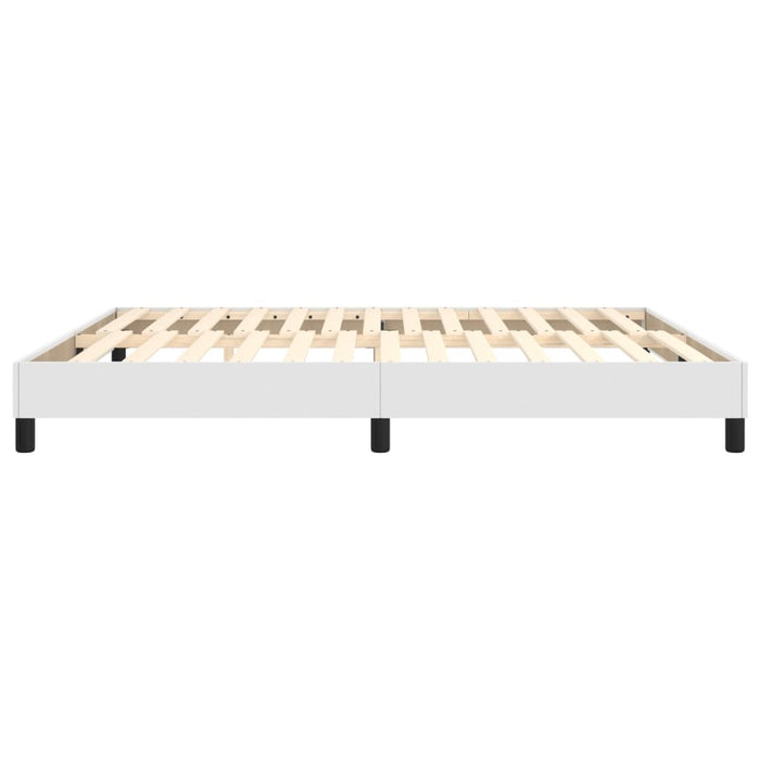Cadru de pat cu arcuri, alb, 180x200 cm, piele ecologică WALTI