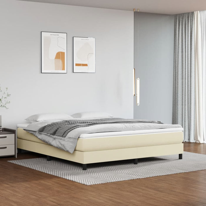 Cadru de pat cu arcuri, crem, 180x200 cm, piele ecologică WALTI