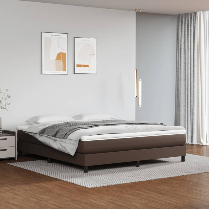 Cadru de pat cu arcuri, maro, 180x200 cm, piele ecologică - WALTI WALTI