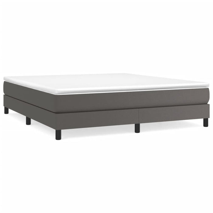Cadru de pat cu arcuri, gri, 180x200 cm, piele ecologică WALTI