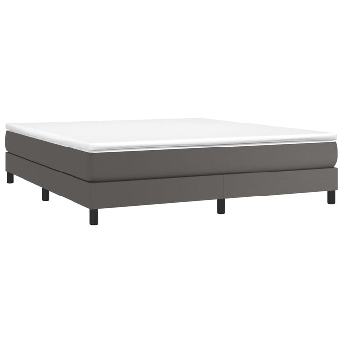 Cadru de pat cu arcuri, gri, 180x200 cm, piele ecologică WALTI