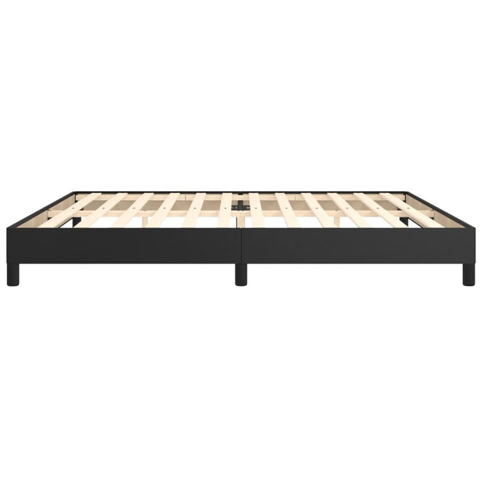 Cadru de pat cu arcuri, negru, 200x200 cm, piele ecologică WALTI