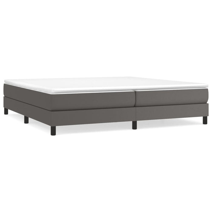 Cadru de pat cu arcuri, gri, 200x200 cm, piele ecologică WALTI
