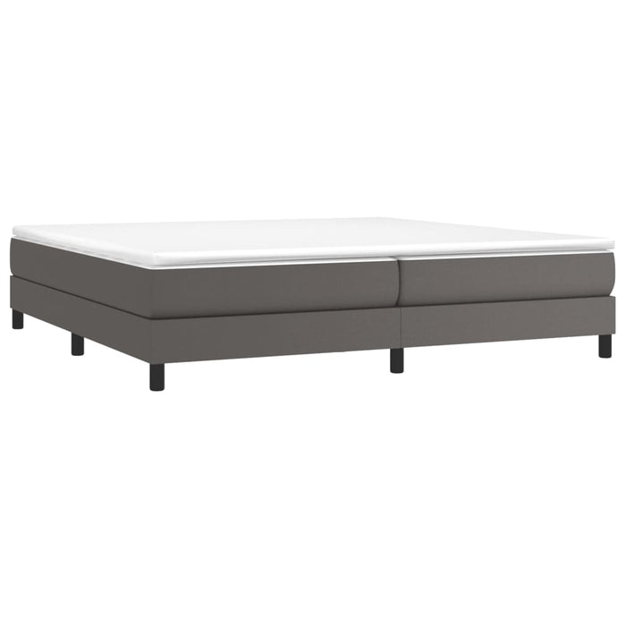 Cadru de pat cu arcuri, gri, 200x200 cm, piele ecologică WALTI