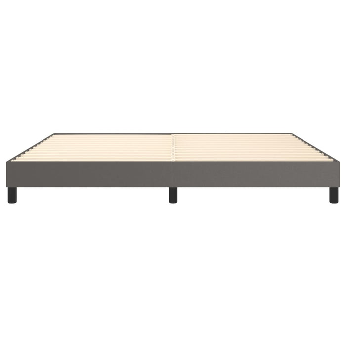 Cadru de pat cu arcuri, gri, 200x200 cm, piele ecologică WALTI