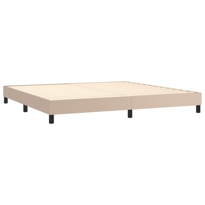 Cadru de pat cu arcuri, cappuccino, 200x200 cm, piele ecologică WALTI