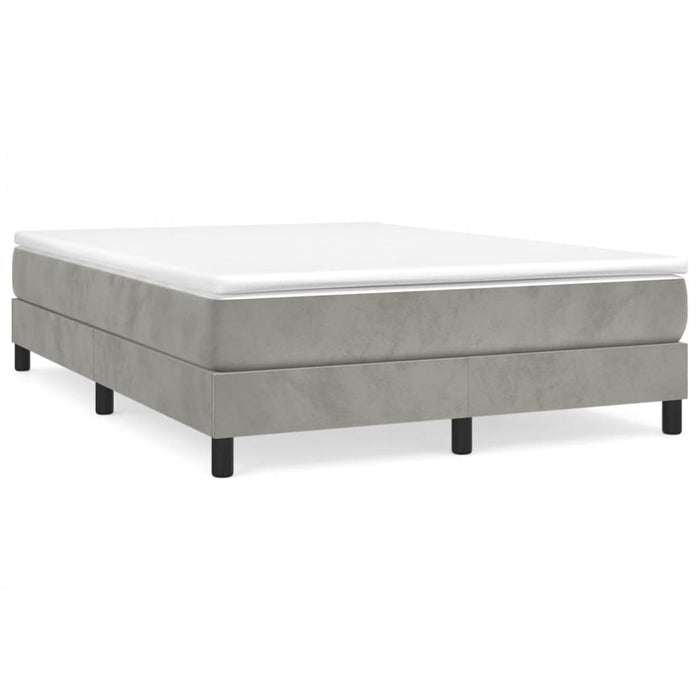 Cadru de pat cu arcuri, gri deschis, 140x190 cm, catifea WALTI