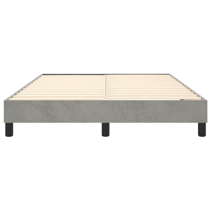Cadru de pat cu arcuri, gri deschis, 140x190 cm, catifea WALTI