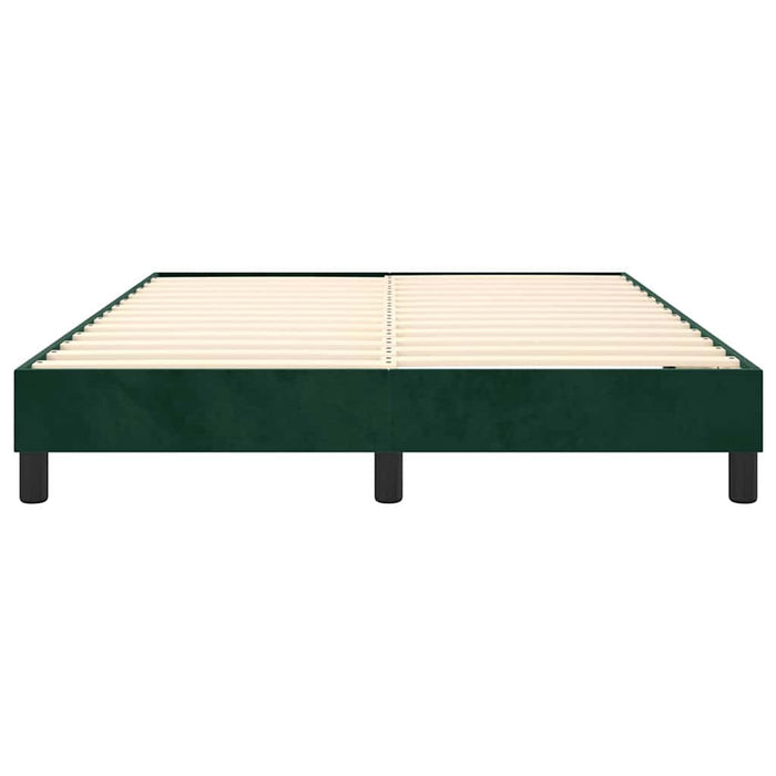 Cadru de pat cu arcuri, verde închis, 140x190 cm, catifea WALTI