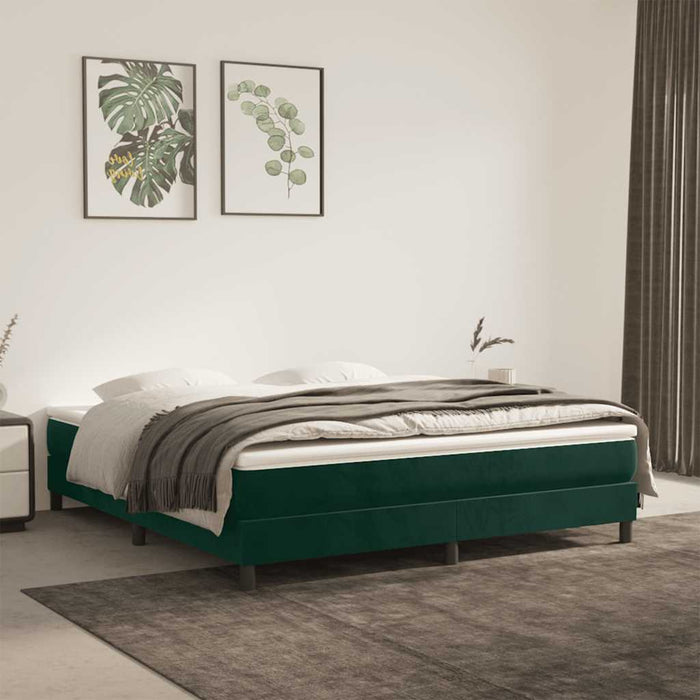 Cadru de pat cu arcuri, verde închis, 180x200 cm, catifea WALTI