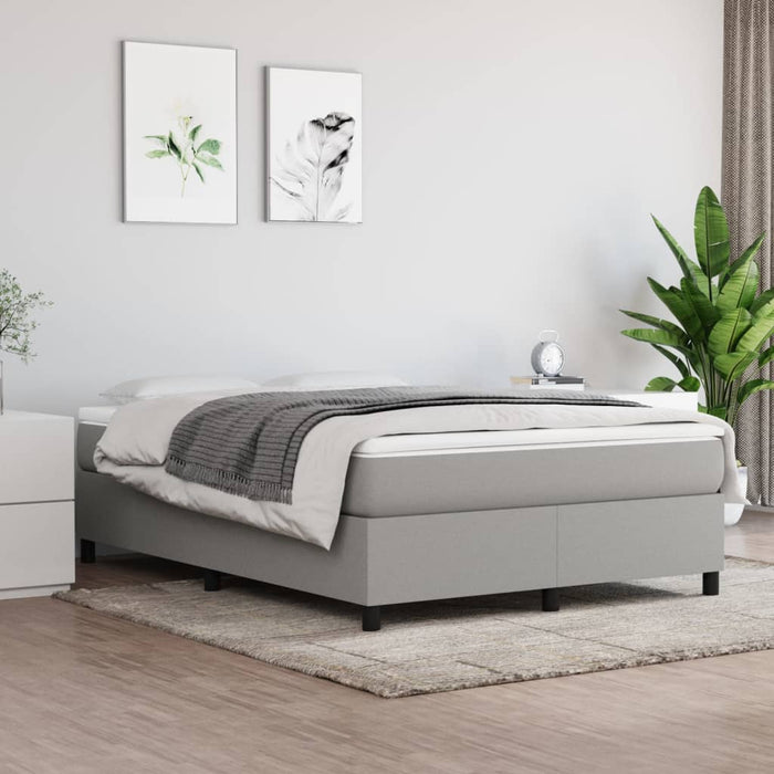 Cadru de pat cu arcuri, gri deschis, 140x190 cm, textil WALTI