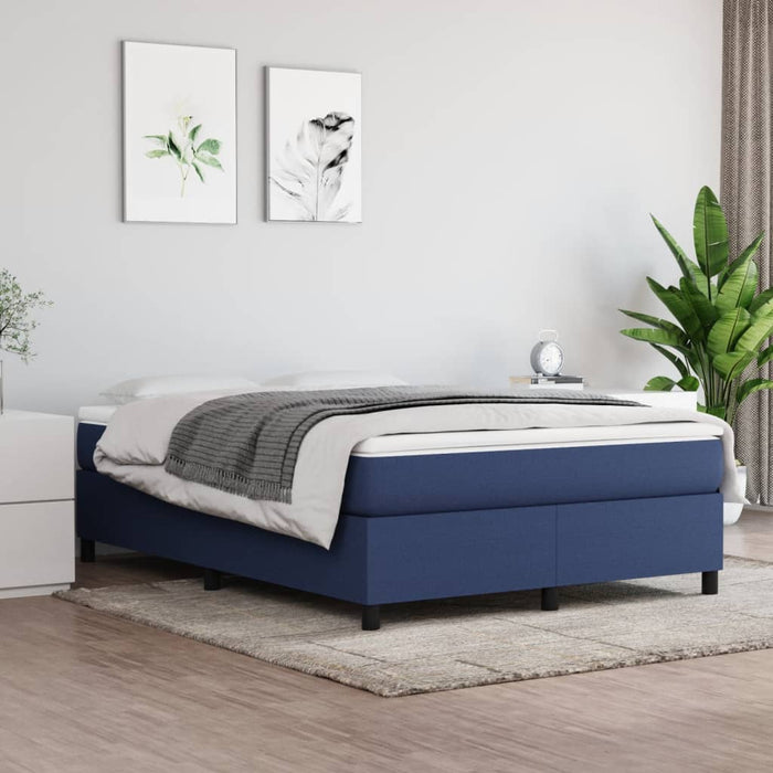 Cadru de pat cu arcuri, albastru, 140x190 cm, textil WALTI
