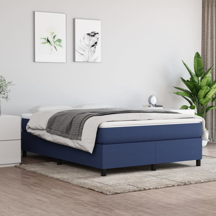 Cadru de pat cu arcuri, albastru, 140x200 cm, textil WALTI