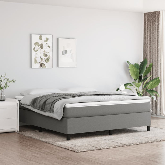 Cadru de pat cu arcuri, gri închis, 180x200 cm, textil WALTI