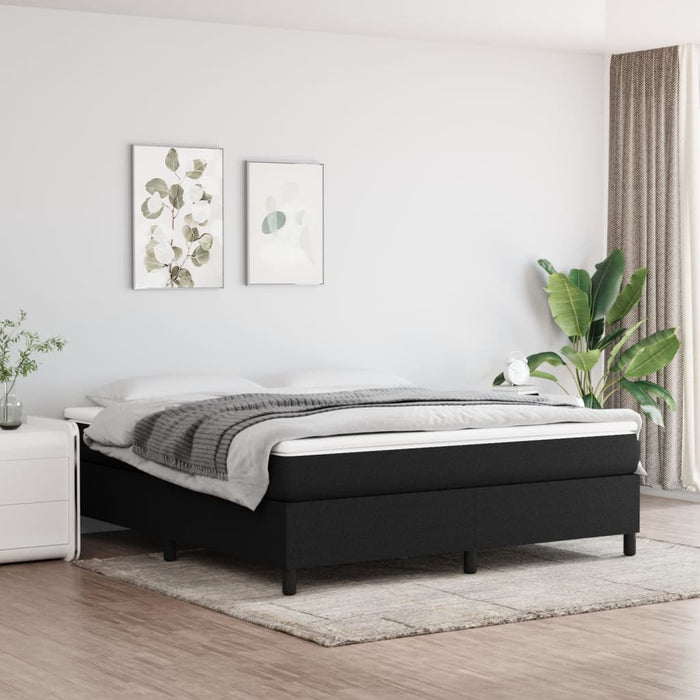 Cadru de pat cu arcuri, negru, 180x200 cm, textil WALTI
