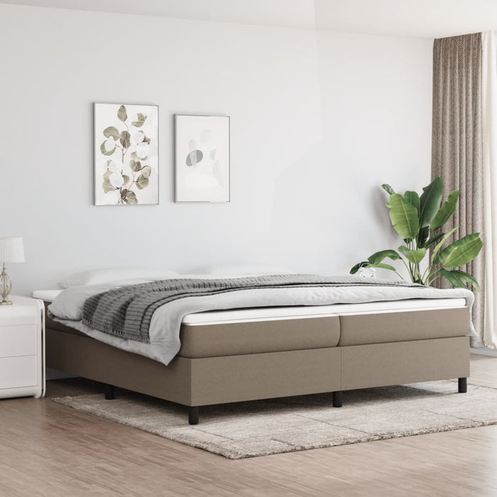 Cadru de pat cu arcuri, gri taupe, 200x200 cm, textil WALTI