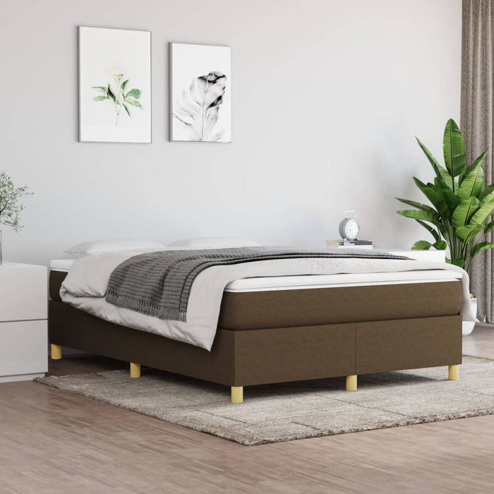 Cadru de pat cu arcuri, maro închis, 140x200 cm, textil WALTI