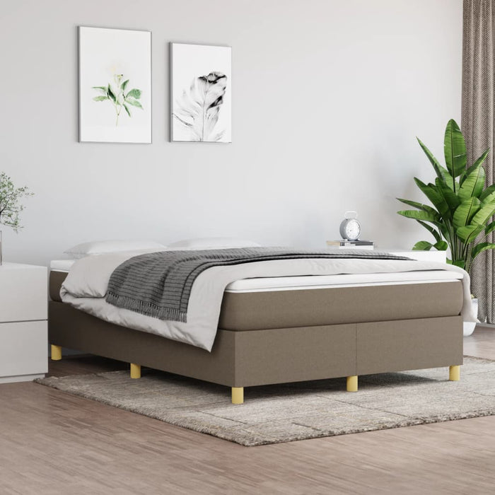 Cadru de pat cu arcuri, gri taupe, 140x190 cm, textil WALTI