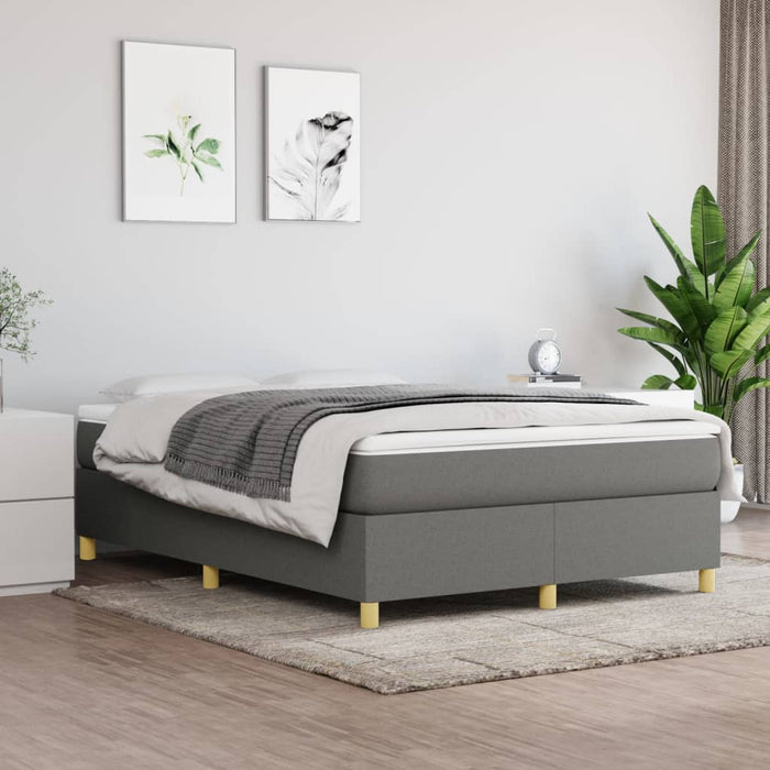 Cadru de pat cu arcuri, gri închis, 140x200 cm, textil WALTI