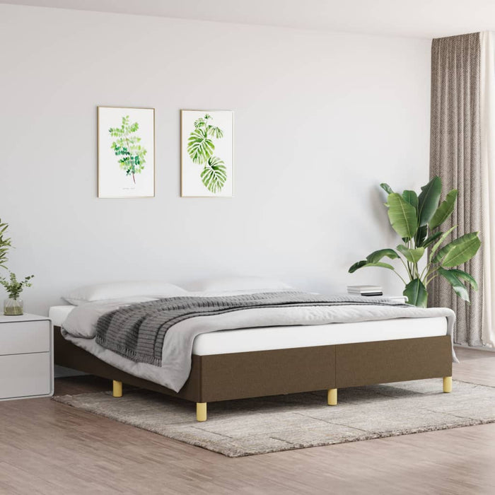 Cadru de pat cu arcuri, maro închis, 160x200 cm, textil WALTI