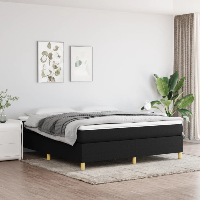 Cadru de pat cu arcuri, negru, 180x200 cm, textil WALTI