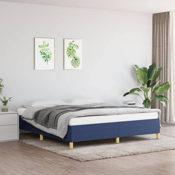Cadru de pat cu arcuri, albastru, 180x200 cm, textil WALTI