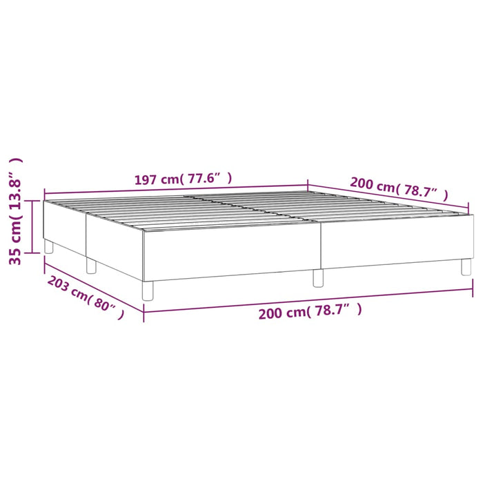 Cadru de pat cu arcuri, negru, 200x200 cm, textil WALTI