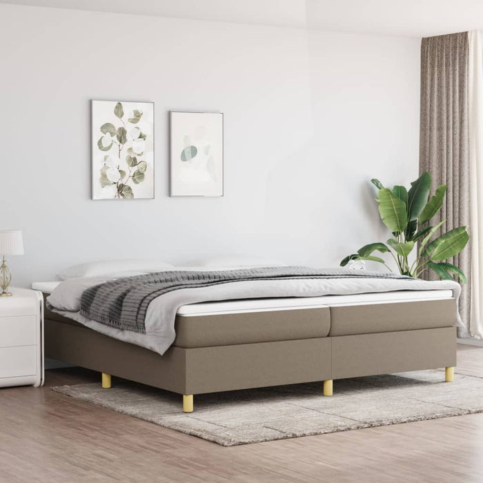 Cadru de pat cu arcuri, gri taupe, 200x200 cm, textil WALTI