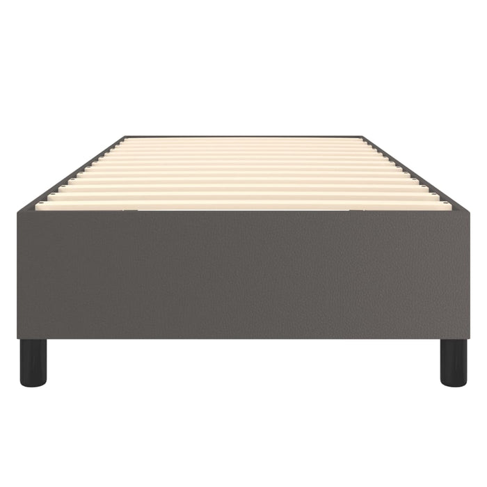 Cadru de pat cu arcuri, gri, 80x200 cm, piele ecologică WALTI