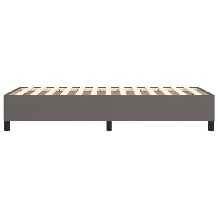 Cadru de pat cu arcuri, gri, 80x200 cm, piele ecologică WALTI
