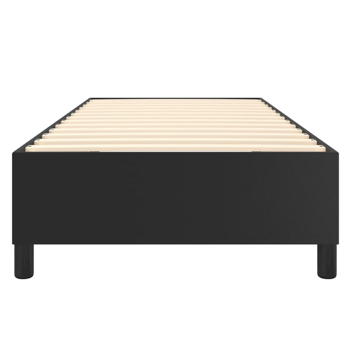 Cadru de pat cu arcuri, negru, 90x190 cm, piele ecologică WALTI