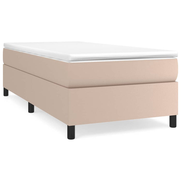 Cadru de pat cu arcuri, cappuccino, 90x190 cm, piele ecologică WALTI