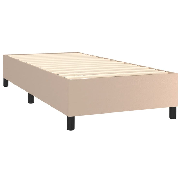 Cadru de pat cu arcuri, cappuccino, 90x190 cm, piele ecologică WALTI