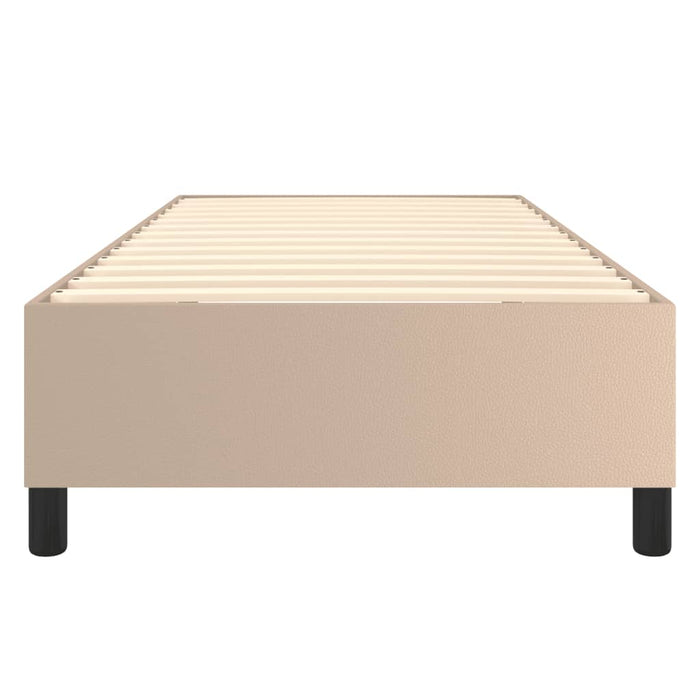 Cadru de pat cu arcuri, cappuccino, 90x190 cm, piele ecologică WALTI