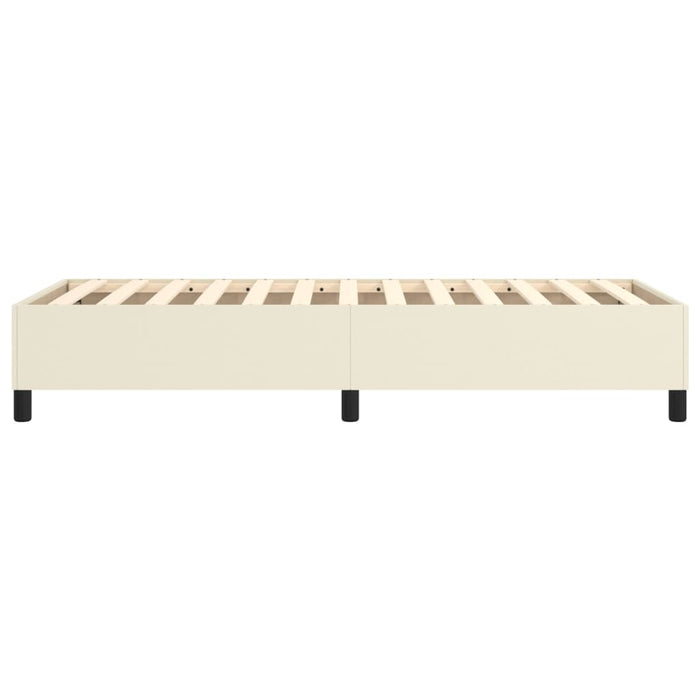 Cadru de pat cu arcuri, crem, 90x200 cm, piele ecologică WALTI