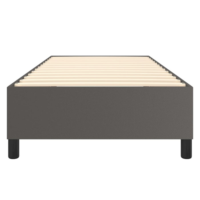 Cadru de pat cu arcuri, gri, 90x200 cm, piele ecologică WALTI