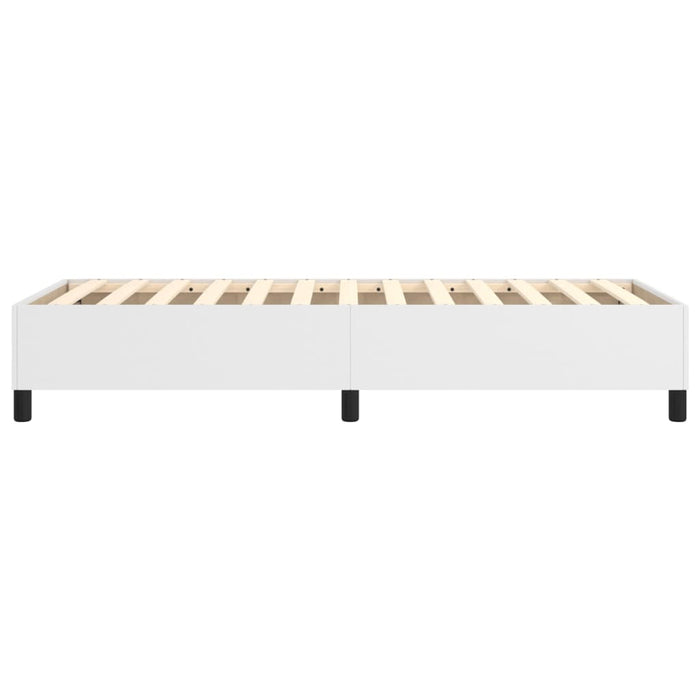 Cadru de pat cu arcuri, alb, 100x200 cm, piele ecologică WALTI