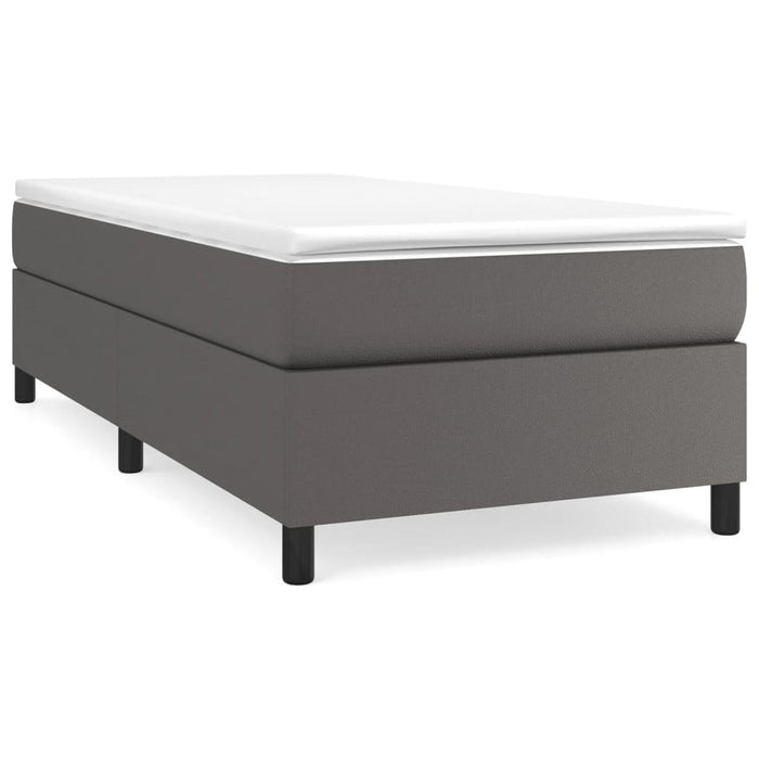 Cadru de pat cu arcuri, gri, 100x200 cm, piele ecologică WALTI