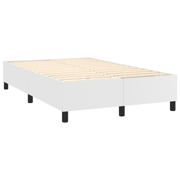 Cadru de pat cu arcuri, alb, 120x200 cm, piele ecologică WALTI