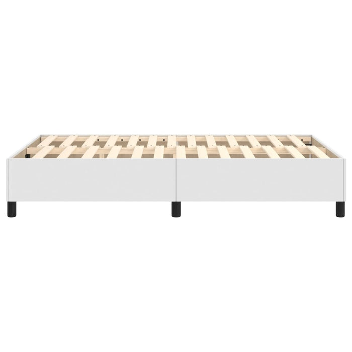 Cadru de pat cu arcuri, alb, 120x200 cm, piele ecologică WALTI