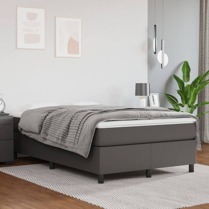 Cadru de pat cu arcuri, gri, 120x200 cm, piele ecologică WALTI