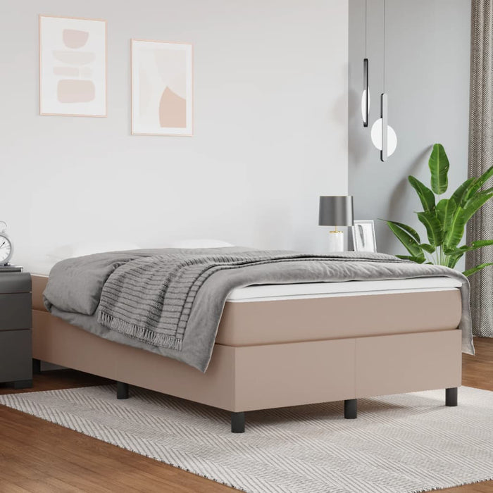 Cadru de pat cu arcuri, cappuccino, 120x200 cm, piele ecologică WALTI