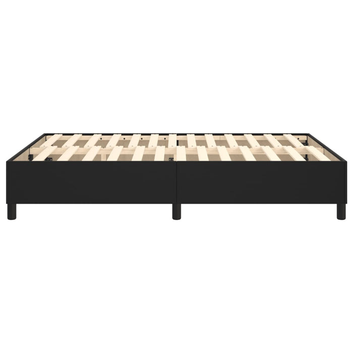 Cadru de pat cu arcuri, negru, 140x190 cm, piele ecologică WALTI