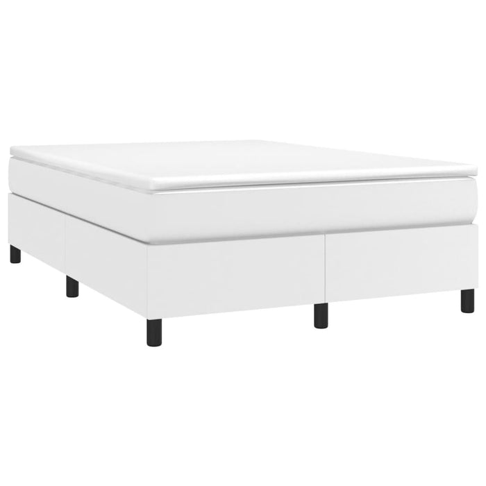Cadru de pat cu arcuri, alb, 140x190 cm, piele ecologică WALTI