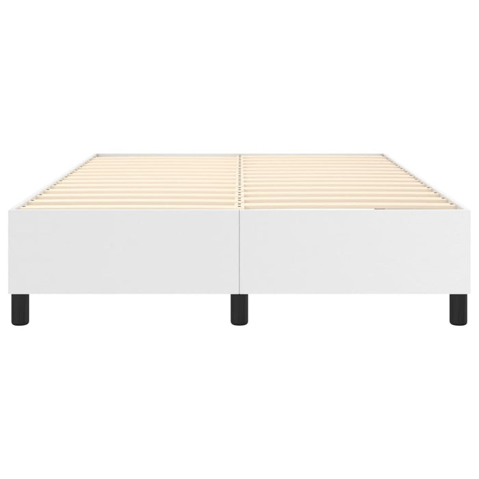 Cadru de pat cu arcuri, alb, 140x190 cm, piele ecologică WALTI