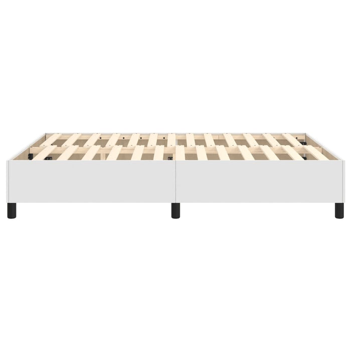 Cadru de pat cu arcuri, alb, 140x190 cm, piele ecologică WALTI