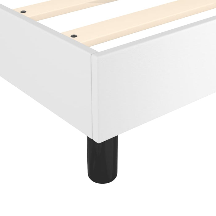 Cadru de pat cu arcuri, alb, 140x190 cm, piele ecologică WALTI